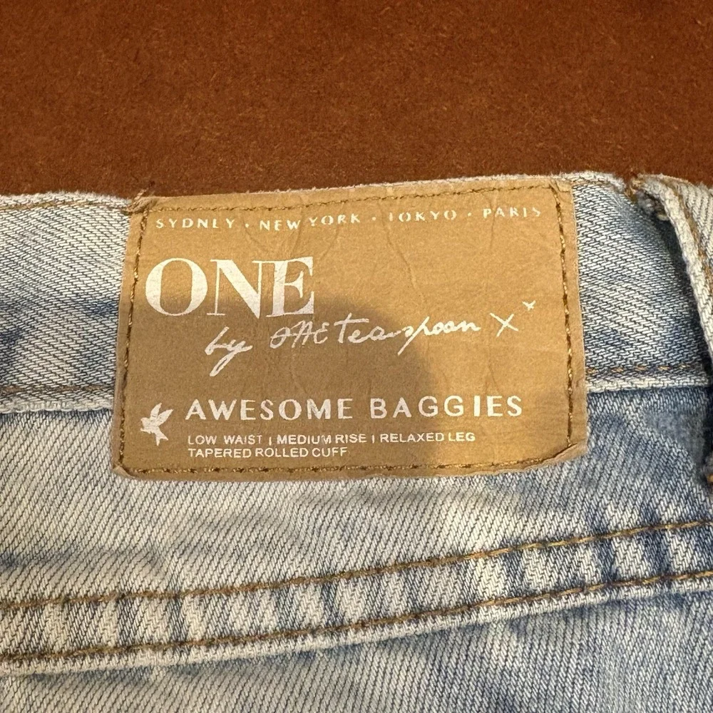 ONE By One Teaspoon Awesome Baggies Jeans Sz 27 Tapered Distressed Medium Rise